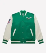 Kelly Green Philadelphia Eagles Primetime Philly Special Green Satin Full-Snap Varsity Jacket