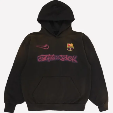 Barcelona x Travis Scott CJ x Nike x FCB Spray Logo Black Pullover Hoodie