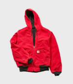 Vintage Carhartt Red Hooded Bomber Jacket 2
