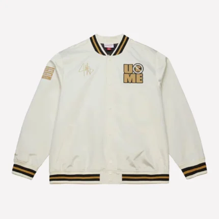WWE John Cena The Champ Is Here Sublimated Satin Bomber Jacket Cream
