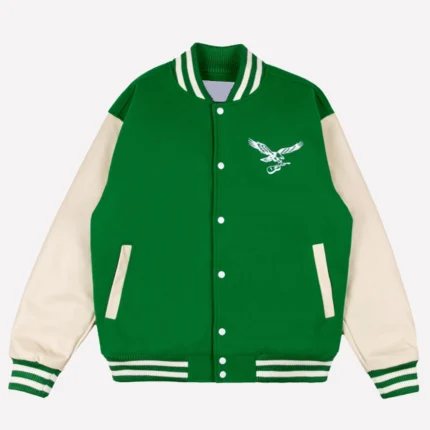 Philadelphia Eagles Zach Bryan Green Varsity Letterman Jacket