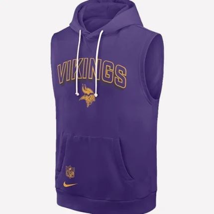 2025 Minnesota Vikings Sideline Men’s Nike Dri-FIT NFL Sleeveless Pullover Purple Hoodie