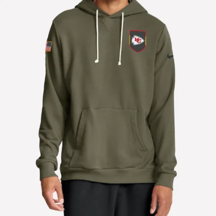 Kansas City Chiefs Nike Olive 2025 Salute to Service Sideline Standard Issue Dri-FIT Hoodie