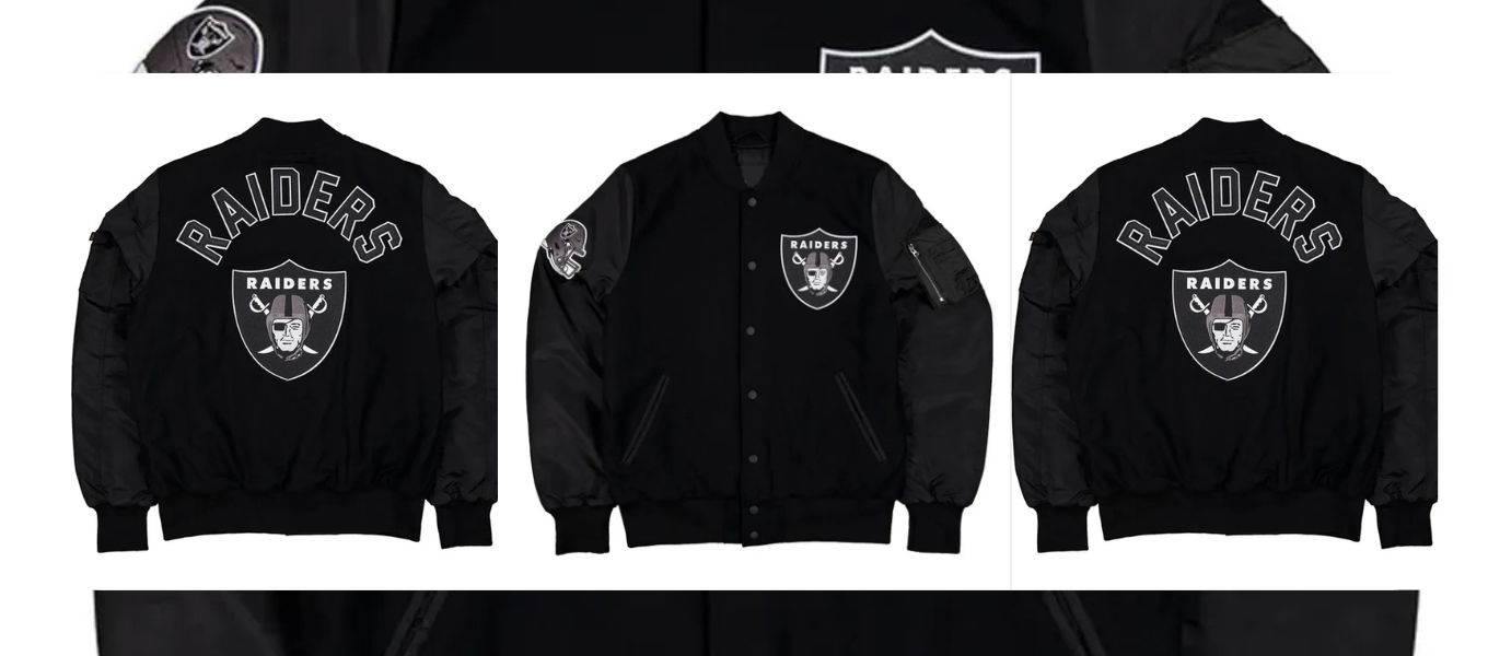 Las Vegas Raiders MA-1 Historic Varsity Jacket banner