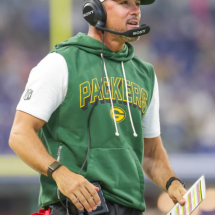 Matt LaFleur Green Bay Packers Sideline Sleeveless Hoodie 4