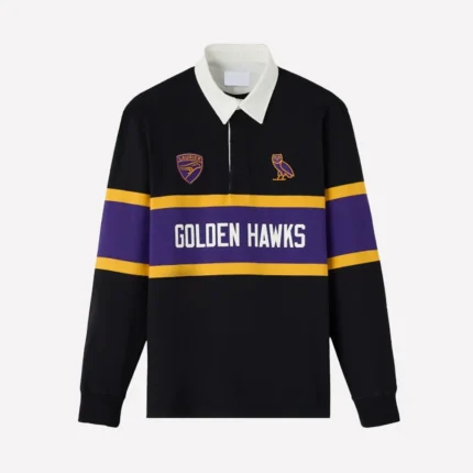 OVO Wilfrid Laurier University Rugby Black Polo Shirt 2025