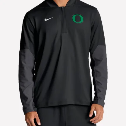 2025 Oregon Ducks Nike One Goal Performance Half-Zip Pullover Black Shirt
