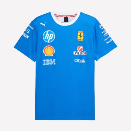 Scuderia Ferrari 2025 Team Special Edition Monza Blue T-Shirt