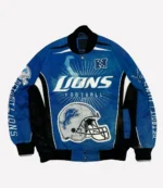 Vintage NFL Detroit Lions Blue Racing Bomber Jacket
