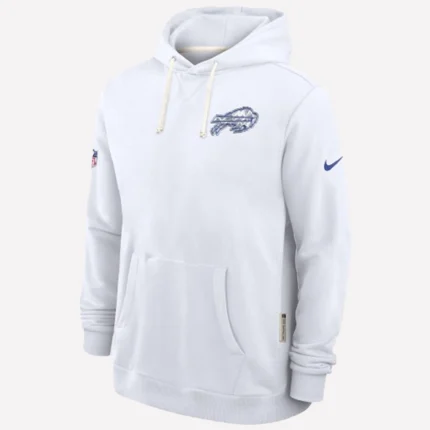 Buffalo Bills 2025 Rivalries Collection Sideline Pullover Fleece White Hoodie