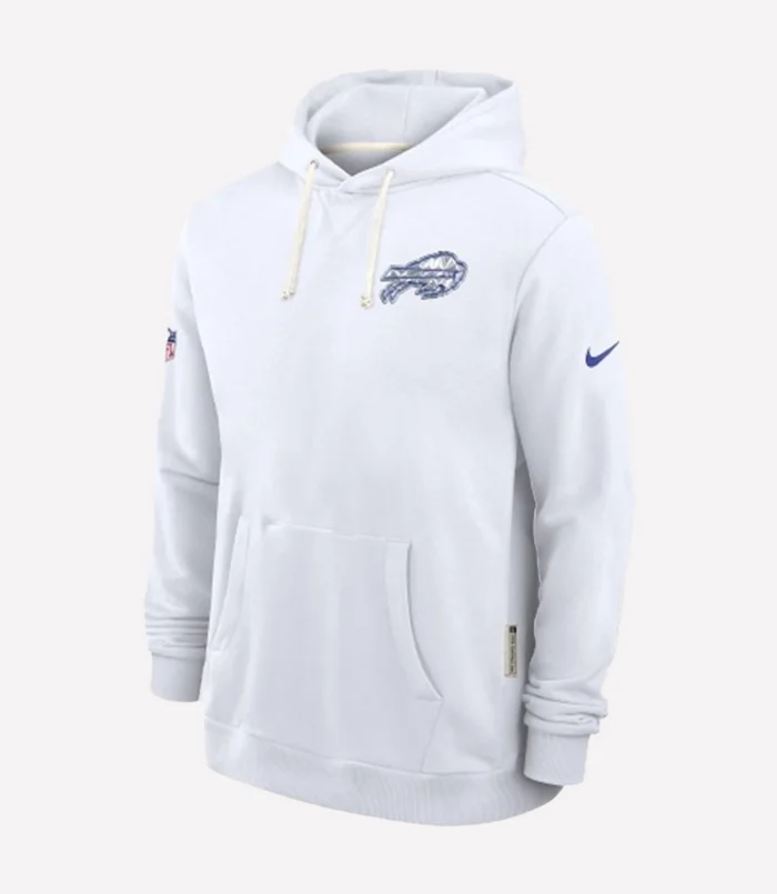 Buffalo Bills 2025 Rivalries Collection Sideline Pullover Fleece White Hoodie