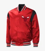 Chicago Bulls Starter Red Force Play Satin Full-Snap Varsity Jacket