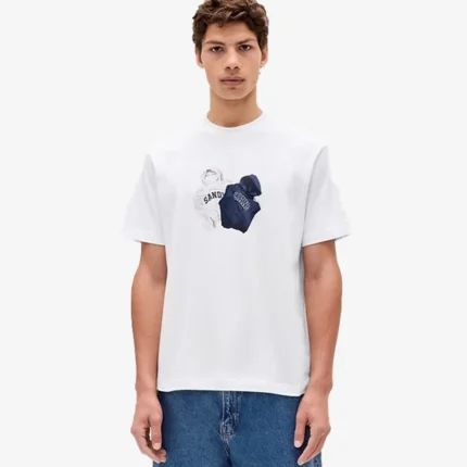Gap × Sandy Liang Graphic White T-Shirt For Unisex