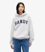 Unisex Gap × Sandy Liang Logo Oversized Grey Hoodie