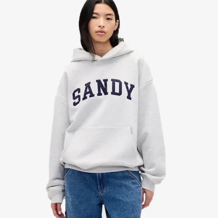Unisex Gap × Sandy Liang Logo Oversized Grey Hoodie