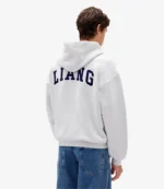 Gap × Sandy Liang Logo Oversized Grey Hoodie For Unisex