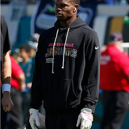 Unisex Jacksonville Jaguars Coach Travis Hunter 2025 Black Crucial Catch Sideline Hoodie