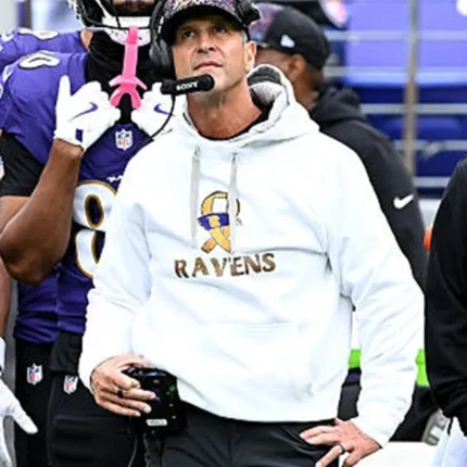 Unisex John Harbaugh Baltimore Ravens 2025 Fleece Pullover Hoodie