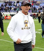John Harbaugh Baltimore Ravens 2025 Fleece Pullover Hoodie