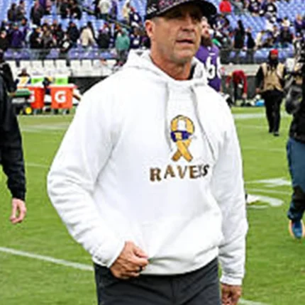 John Harbaugh Baltimore Ravens 2025 Fleece Pullover Hoodie