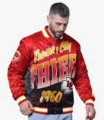 Kansas City Chiefs Starter Red Pass Rush Varsity Full-Snap Jacket For Unisex