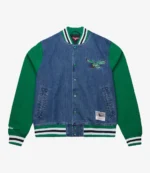 Unisex Kelly Green Philadelphia Eagles Varsity Full-Snap Denim Jacket