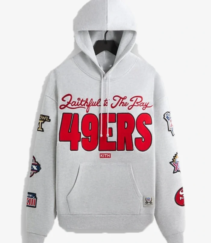Kith San Francisco 49ers Faithful Vintage Grey Hoodie Unisex
