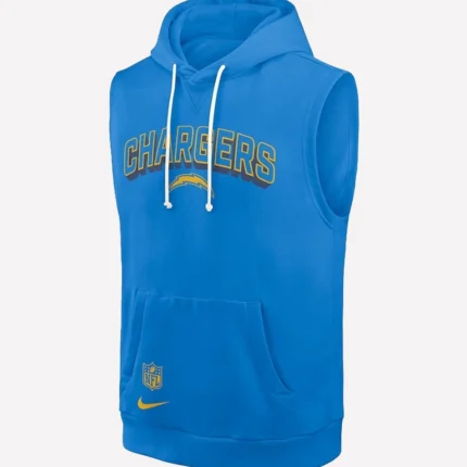 Los Angeles Chargers 2025 Nike Blue Sideline Dri-FIT Sleeveless Hoodie