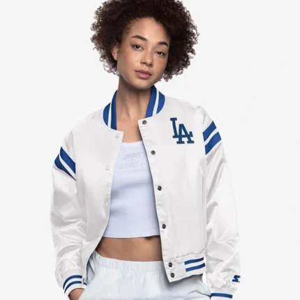 Los Angeles Dodgers Starter White Full Count Full-Snap Varsity Jacket For Unisex