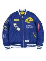 Los Angeles Rams New Era x Alpha Industries MA-1 Bomber Jacket Black
