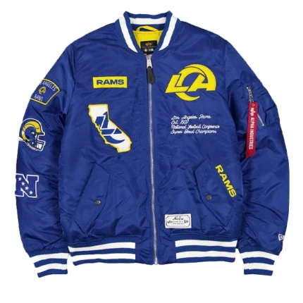 Los Angeles Rams New Era x Alpha Industries MA-1 Bomber Jacket Black