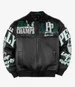 Meek Mill Eagles Super Bowl Champions Black Zipper Bomber Leather Jacket