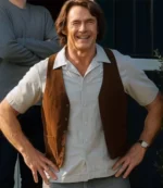 Unisex Mike Sardina Movie Song Sung Blue 2025 Hugh Jackman Brown Vest