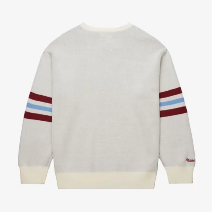 Mitchell & Ness Cream Philadelphia Phillies Vintage Logo Retro Helmet Pullover Sweater