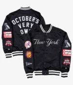 Unisex New York Yankees OVO x New Era Black Satin Jacket