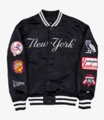 New York Yankees OVO x New Era Black Satin Jacket