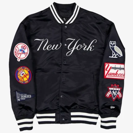 New York Yankees OVO x New Era Black Satin Jacket