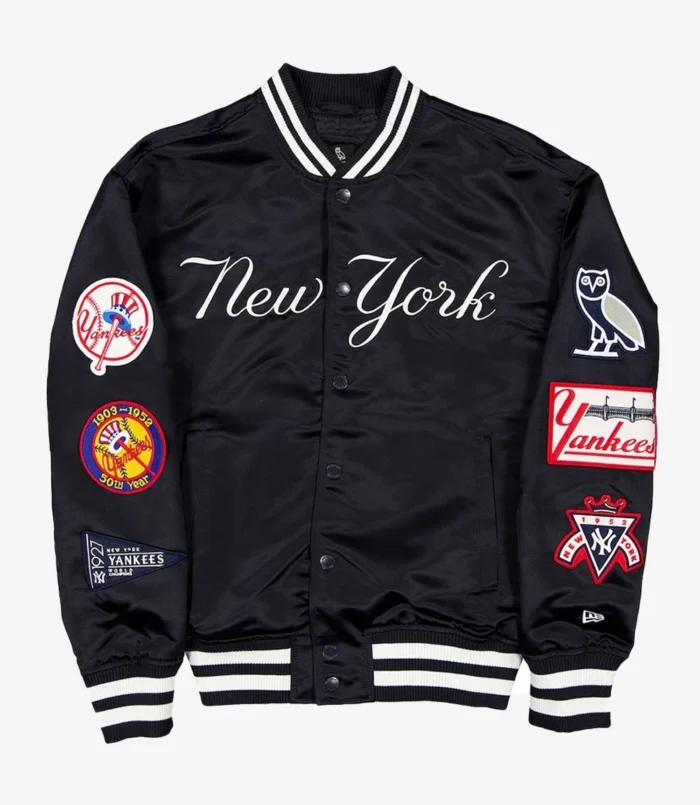 New York Yankees OVO x New Era Black Satin Jacket