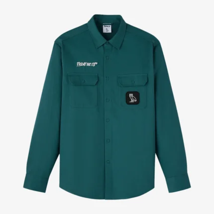 Unisex OVO Friday The 13th 3D Green Work Shirt