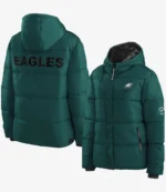 Unisex Philadelphia Eagles WEAR by Erin Andrews Midnight Green Puffer Full-Zip Hoodie Jacket