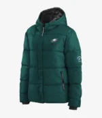 Philadelphia Eagles WEAR by Erin Andrews Midnight Green Puffer Full-Zip Hoodie Jacket