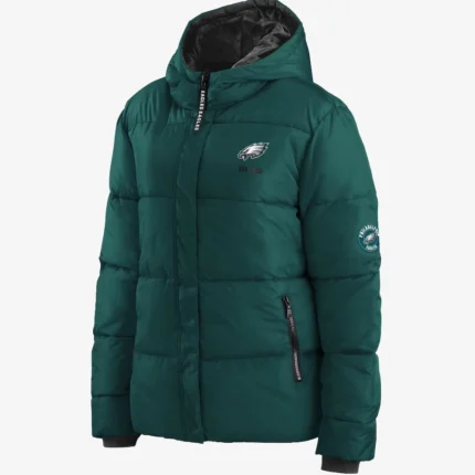 Philadelphia Eagles WEAR by Erin Andrews Midnight Green Puffer Full-Zip Hoodie Jacket