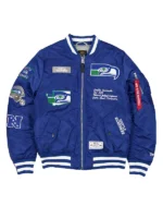 Seattle Seahawks New Era x Alpha Industries MA-1 Full-Zip Bomber Jacket