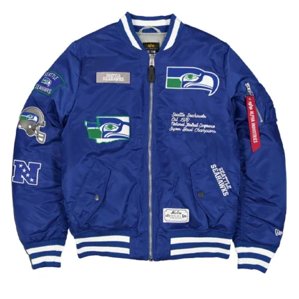 Seattle Seahawks New Era x Alpha Industries MA-1 Full-Zip Bomber Jacket
