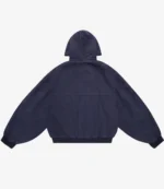 Shinzo Shige 15oz Navy Blue Canvas Clasp Hooded Bomber Jacket