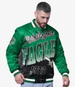 Starter Kelly Green Philadelphia Eagles Pass Rush Varsity Full-Snap Jacket For Unisex