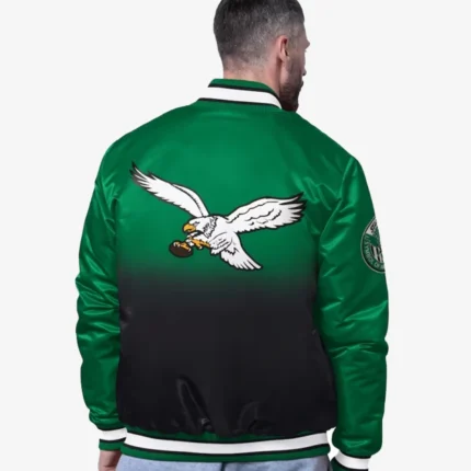 Starter Kelly Green Philadelphia Eagles Pass Rush Varsity Full-Snap Jacket