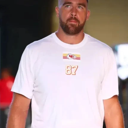 Unisex Travis Kelce Kansas City Chiefs 87 White T-Shirt