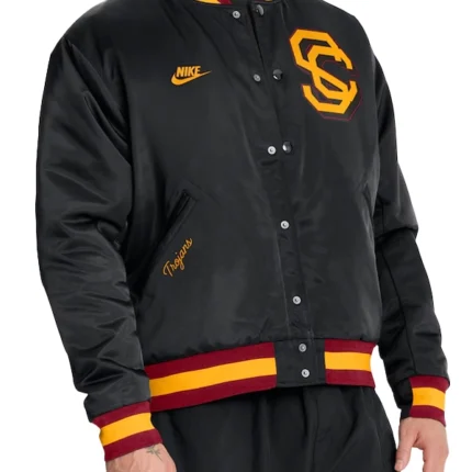 Unisex USC Trojans Nike Legacy Full-Snap Black Bomber Jacket