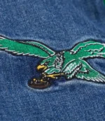 Kelly Green Philadelphia Eagles Varsity Full-Snap Denim Jacket For Unisex